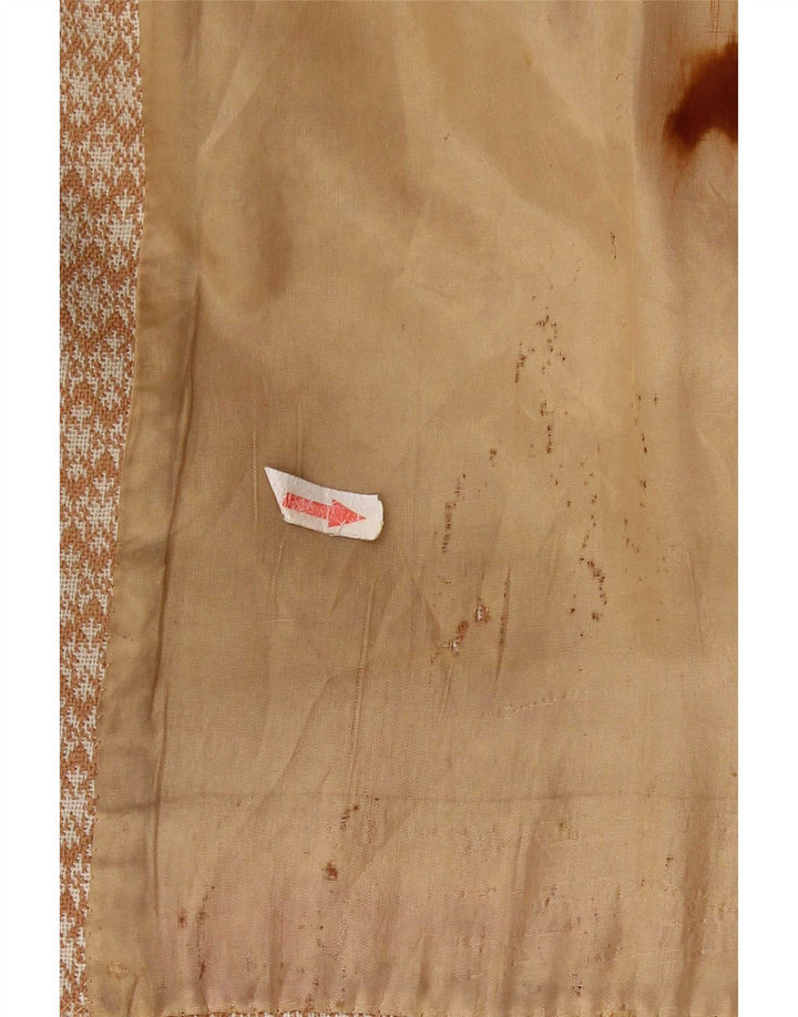 Vintage γυναικείο πανωφόρι UK 10 Small Beige Geometric
