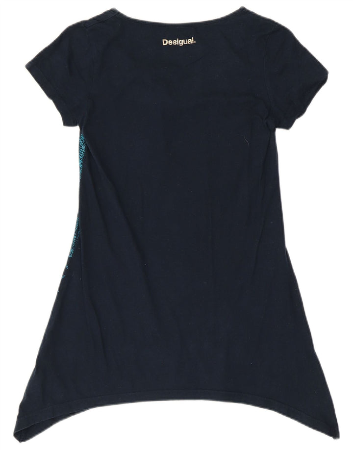 DESIGUAL Γραφικό ασύμμετρο χιτώνα για κορίτσια Τοπ 13-14 ετών Navy Blue Floral