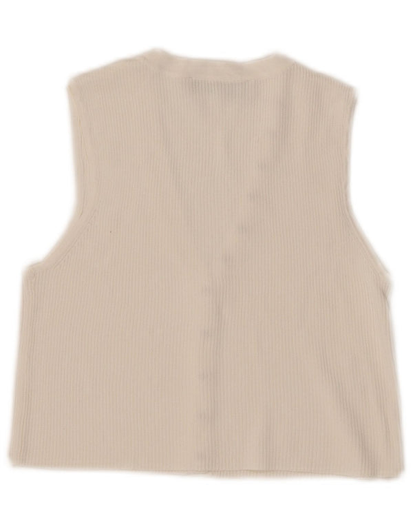 Zara Γυναικείο Αμάνικο Crop Top UK 10 Small White