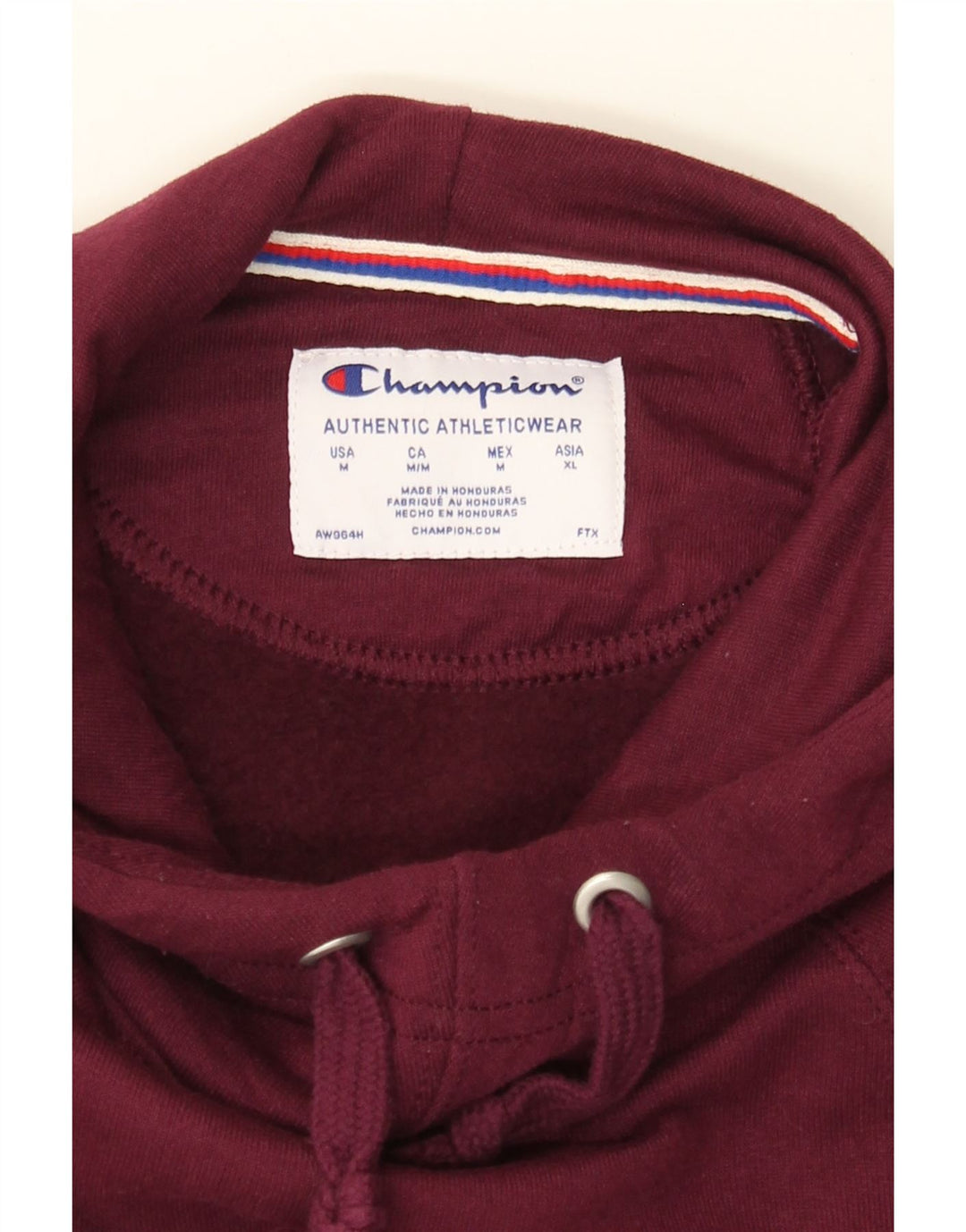 CHAMPION Womens Hoodie Jumper UK 14 Medium Maroon Polyester Vintage Champion and Second-Hand Champion from Messina Hembry 