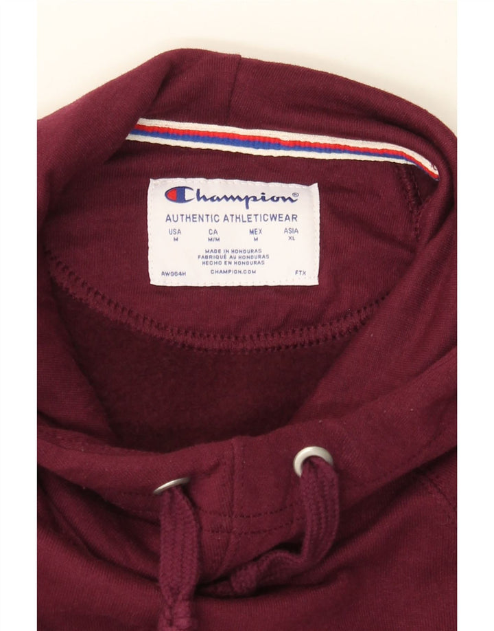 CHAMPION Womens Hoodie Jumper UK 14 Medium Maroon Polyester Vintage Champion and Second-Hand Champion from Messina Hembry 