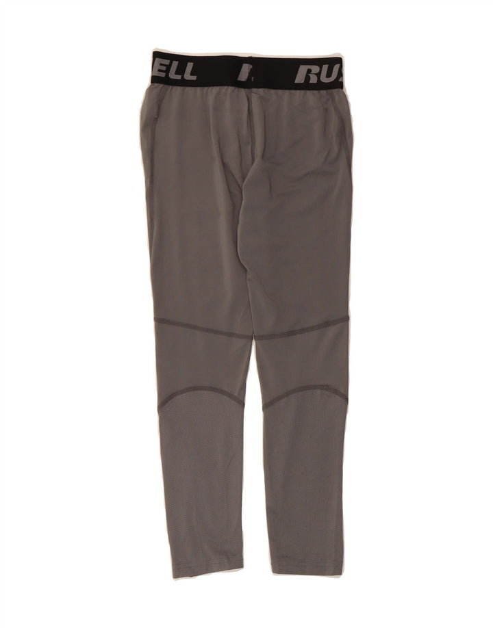 RUSSELL ATHLETIC Girls Graphic Leggings 10-11 Years Large  Grey Polyester Vintage Russell Athletic and Second-Hand Russell Athletic from Messina Hembry 
