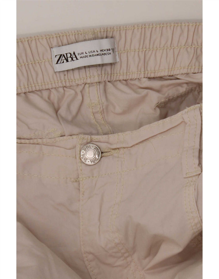 Zara Γυναικείο Φαρδύ Παντελόνι Cargo Μεγάλο W30 L30 Γκρι