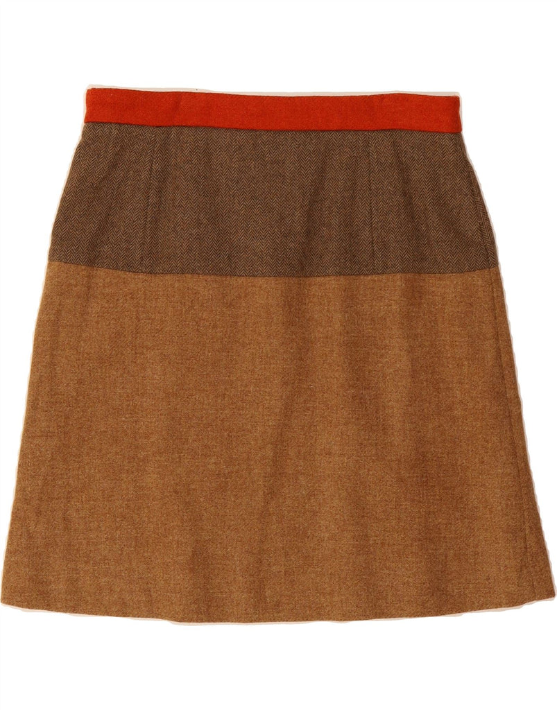 BROOKS BROTHERS Womens A-Line Skirt US 12 Large W34  Brown Colourblock Vintage Brooks Brothers and Second-Hand Brooks Brothers from Messina Hembry 