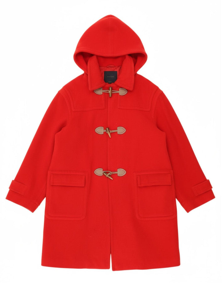 GERANI Womens Oversized Hooded Duffle Coat IT 46 Large Red
