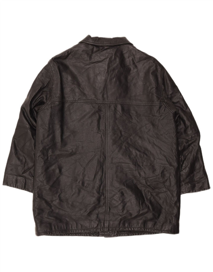 Vintage Γυναικείο Oversized Δερμάτινο Μπουφάν EU 40 Medium Black Leather