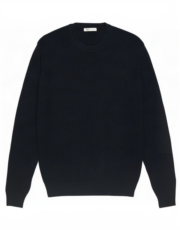 Ανδρικό πουλόβερ Zara Crew Neck Jumper Μικρό πράσινο βαμβακερό