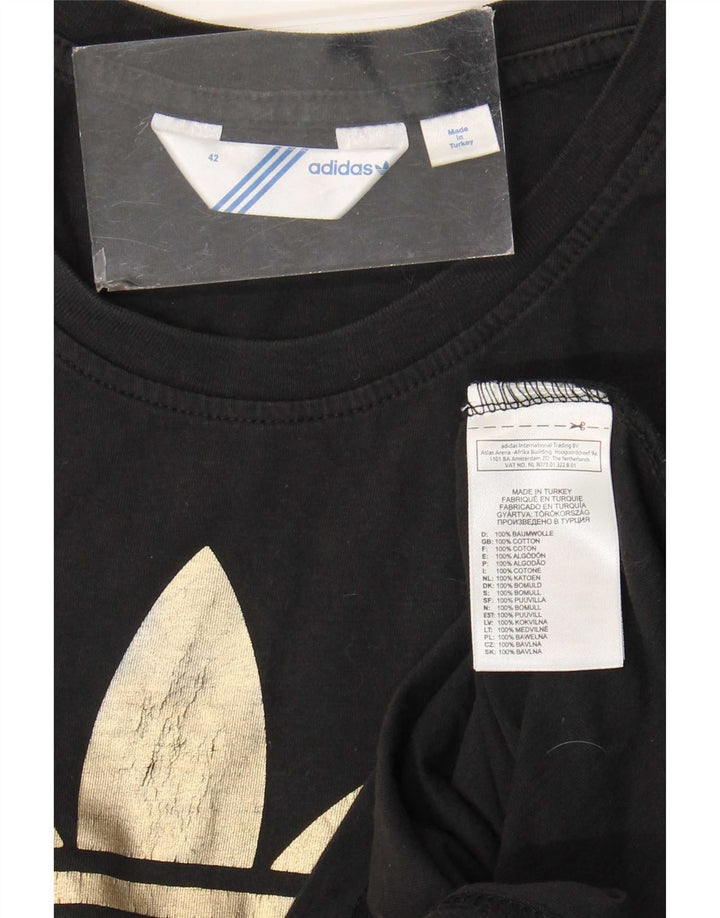 Adidas Γυναικείο T-Shirt γραφικό Top IT 42 Μεσαίο μαύρο βαμβακερό