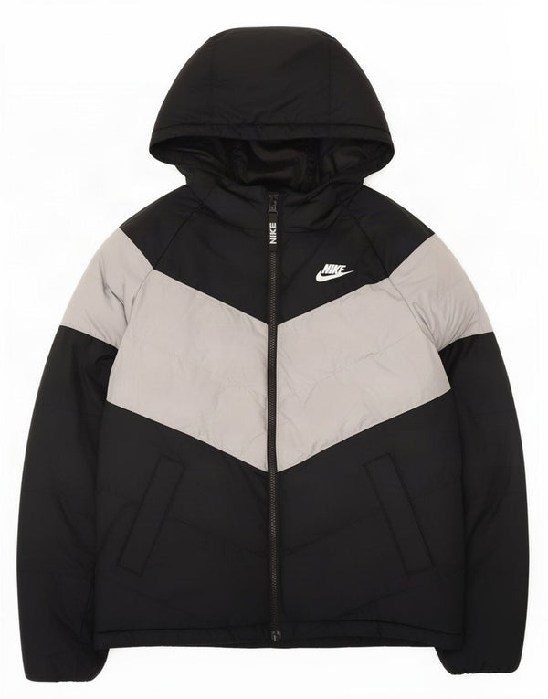 Μπουφάν Nike Boys με κουκούλα με επένδυση 13-14 ετών XL μαύρο πολυεστέρας