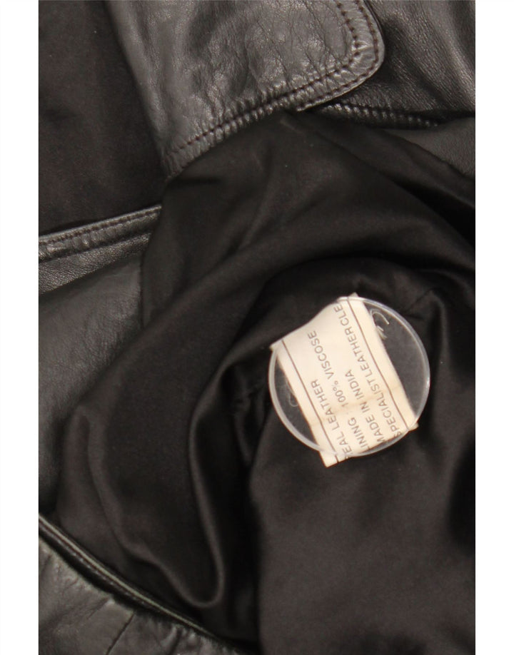 ETAM Γυναικείο Δερμάτινο Μπουφάν US 12 Large Black Leather