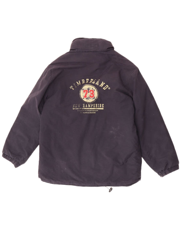 Timberland Boys Graphic Hooded Jacket 11-12 Years Navy Blue Cotton