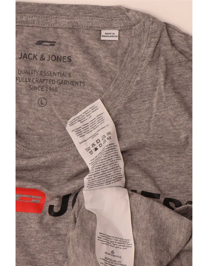 Jack & Jones Ανδρικό γραφικό T-Shirt Top μεγάλο γκρι βαμβακερό
