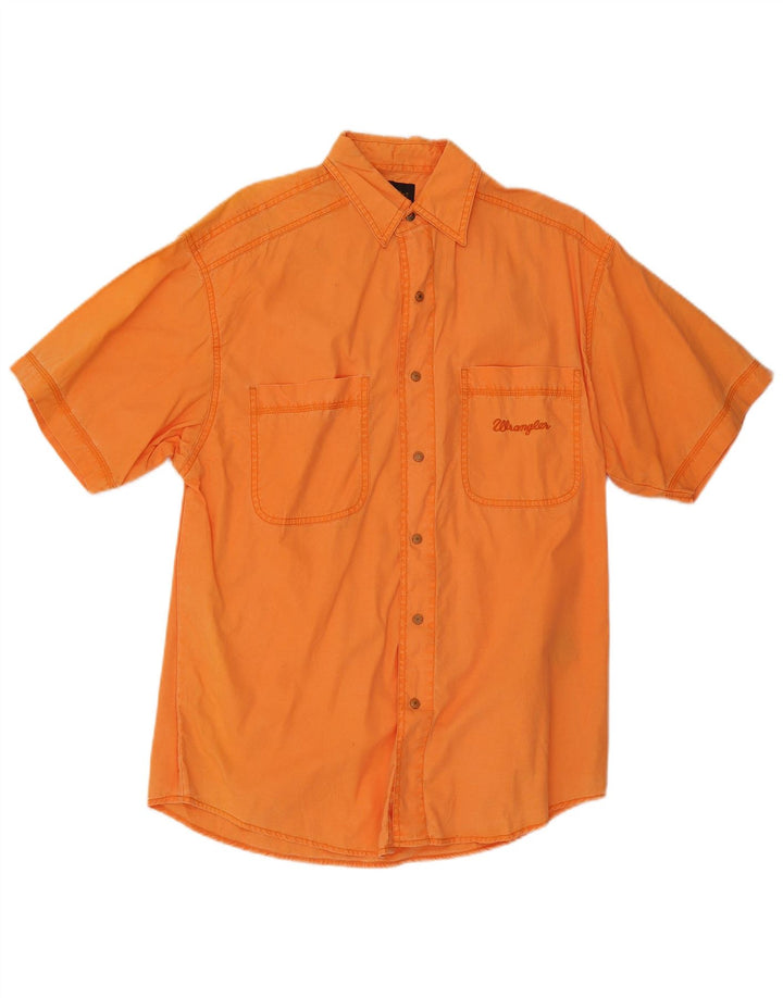 Ανδρικό κοντομάνικο πουκάμισο Wrangler, μεσαίο πορτοκαλί βαμβακερό