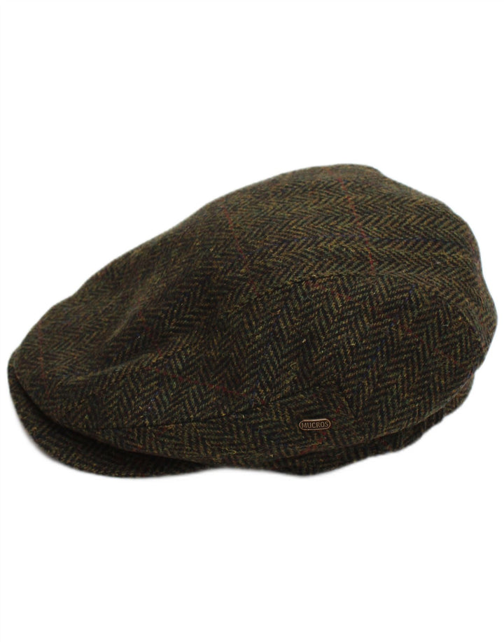 Mucros Weavers Ανδρικό Flat Cap Medium Khaki Μαλλί ψαροκόκαλο Classic