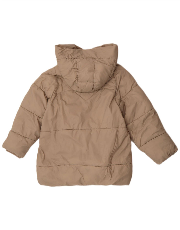 Zara Girls Hooded Jacket 11-12 Years Beige Polyester