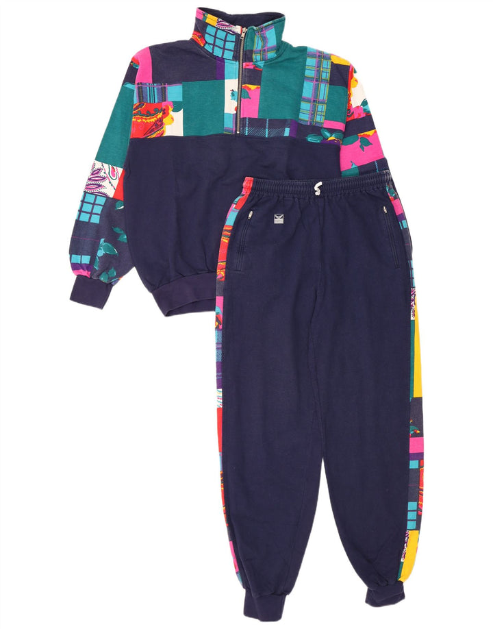 TRIGEMA Γυναικεία Ολόσωμη φόρμα UK 14 Medium Navy Blue Patchwork Βαμβακερό