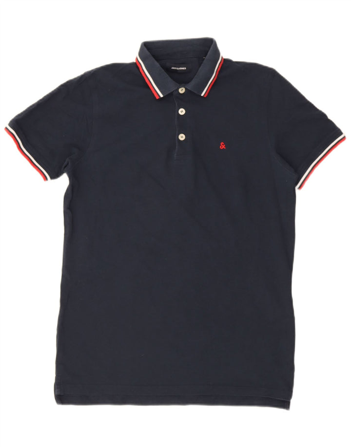 Ανδρικό μπλουζάκι πόλο Jack & Jones, μεσαίο ναυτικό, βαμβακερό
