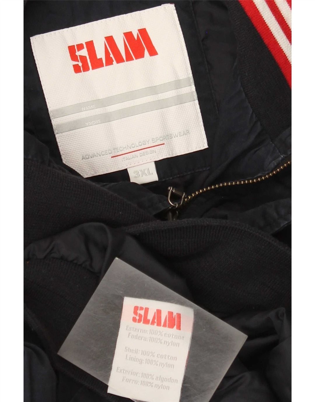 Slam Mens Bomber Jacket UK 46 3XL Navy Blue Cotton