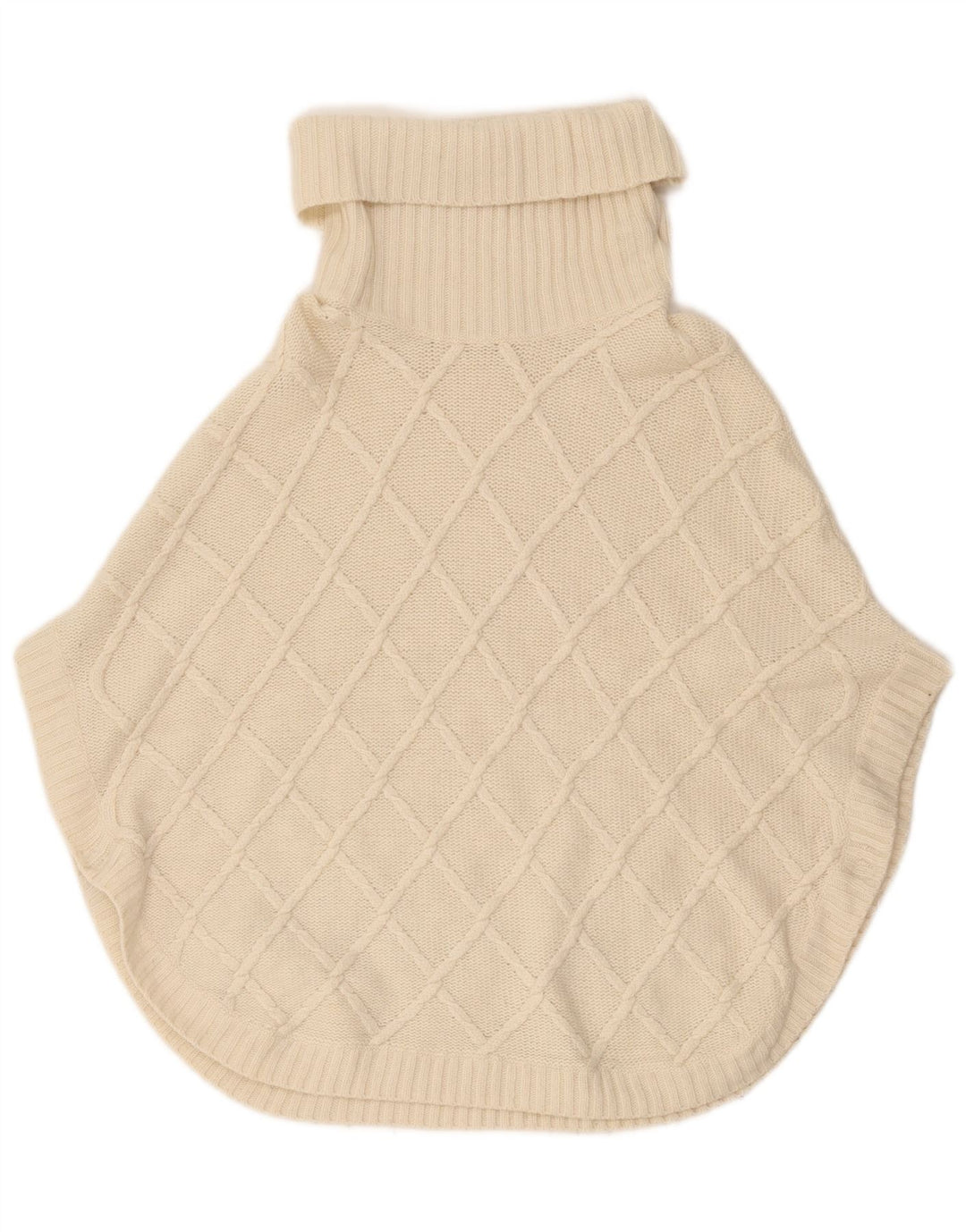 Massimo Dutti Γυναικείο Roll Poncho Jumper UK 18 XL Λευκό