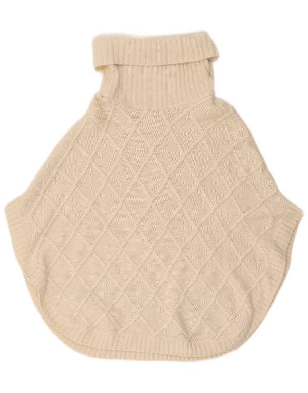 Massimo Dutti Γυναικείο Roll Poncho Jumper UK 18 XL Λευκό