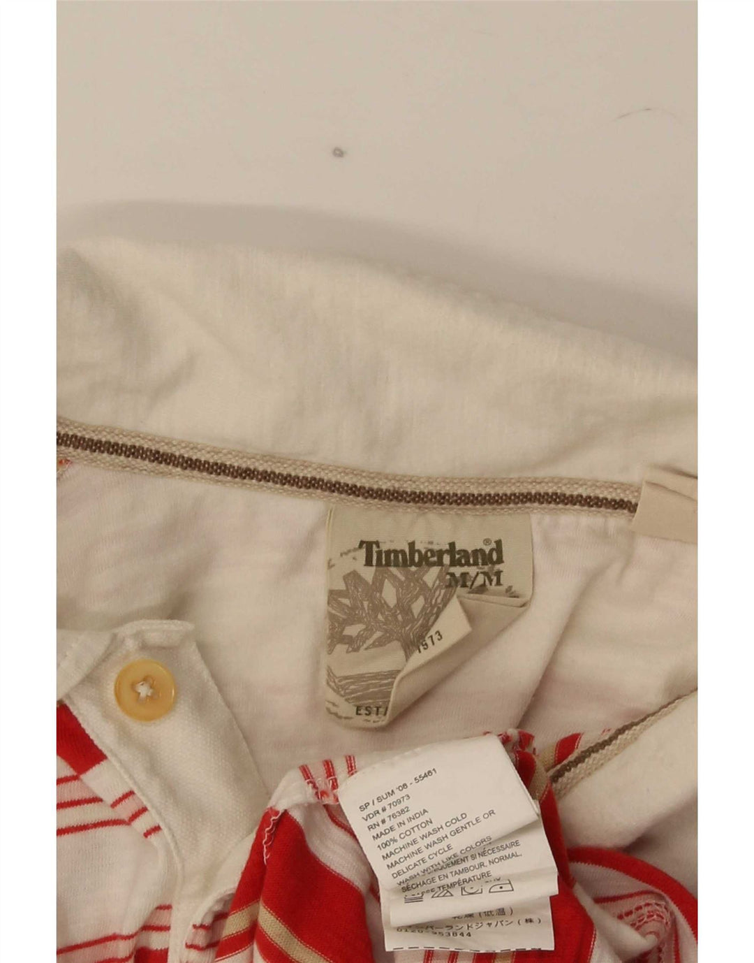 Ανδρικό πουκάμισο πόλο Timberland, Βαμβακερό μεσαίο κόκκινο ριγέ