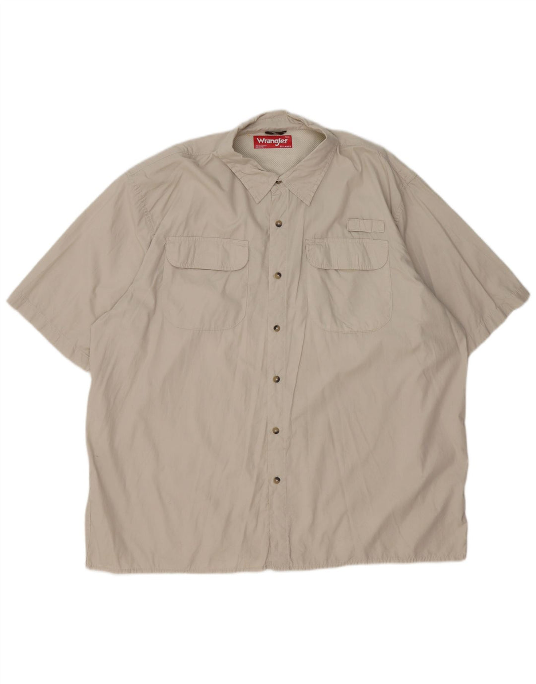 Ανδρικό κοντομάνικο πουκάμισο Wrangler 2XL Μπεζ βαμβακερό