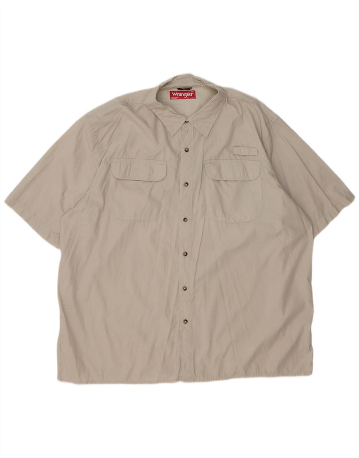 Ανδρικό κοντομάνικο πουκάμισο Wrangler 2XL Μπεζ βαμβακερό