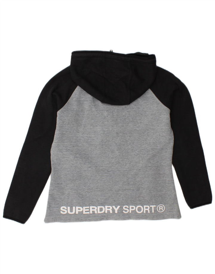 Γυναικείο γραφικό κουκούλα SUPERDRY UK 14 Medium Grey Colourblock