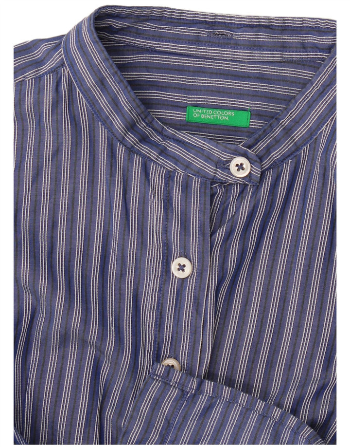 Γυναικείο πουκάμισο Benetton UK 10 Small Navy Blue ριγέ