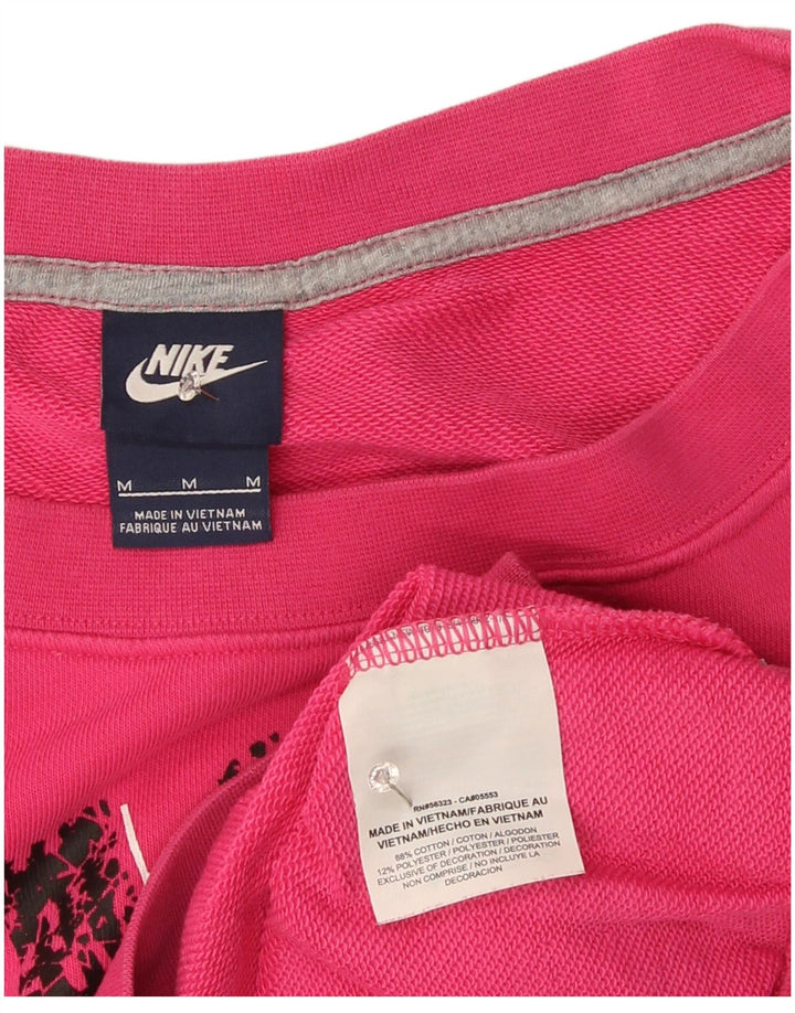Γυναικείο γραφικό φούτερ Nike Jumper UK 12 Μεσαίο ροζ βαμβακερό