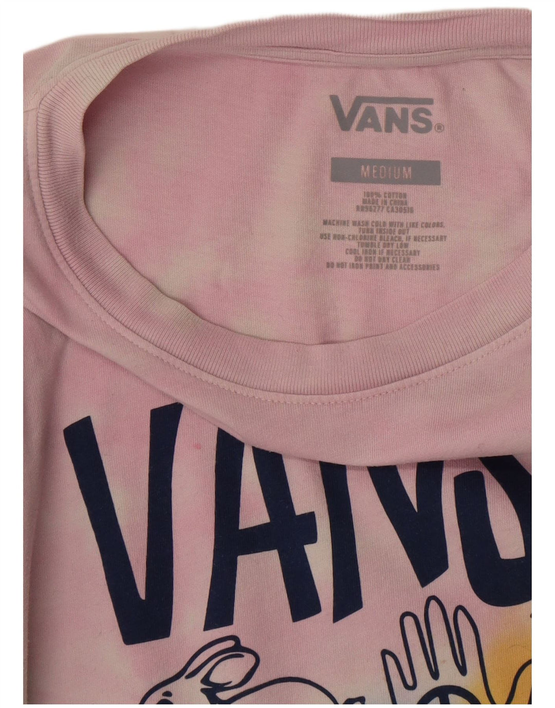 Vans Γυναικείο γραφικό τοπ μακρυμάνικο UK 14 μεσαία πολύχρωμη βαφή γραβάτας