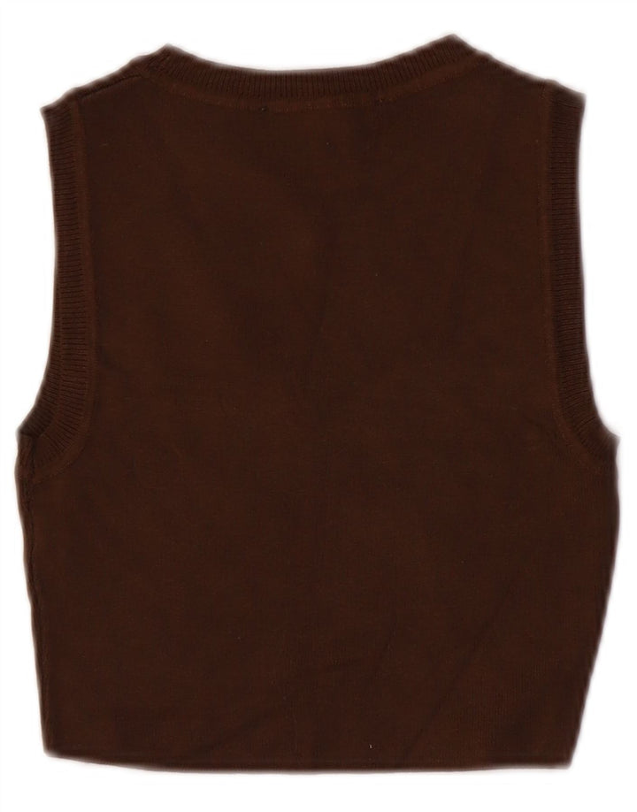 Zara Γυναικείο Γιλέκο Tank Top UK 8 Μικρή Καφέ Βισκόζη