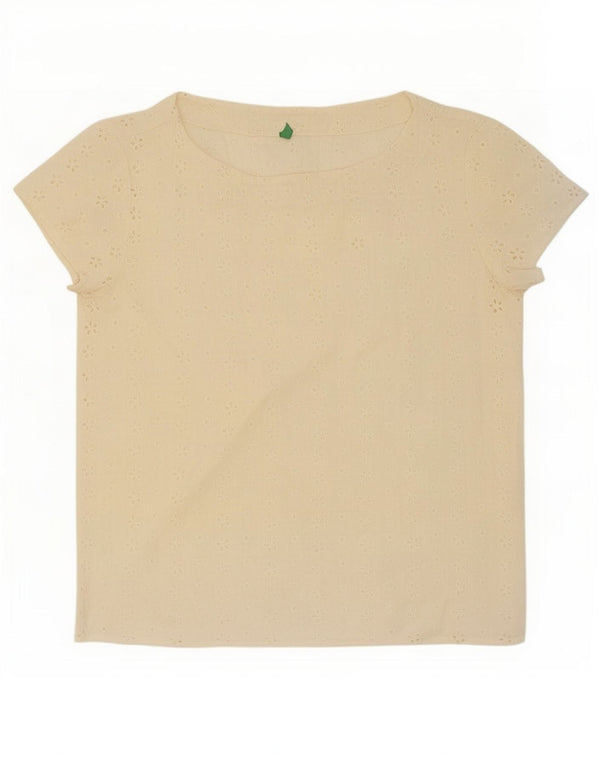 Benetton Γυναικεία Μπλούζα Τοπ UK 10 Small Off White Βαμβακερό