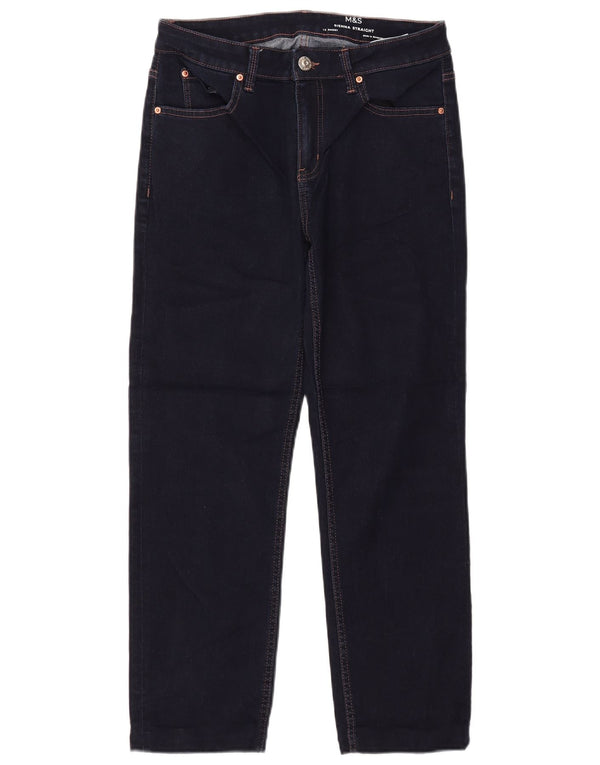 Marks & Spencer Γυναικεία Crop Straight Jeans UK 12 Medium W30 L26 Navy Blue
