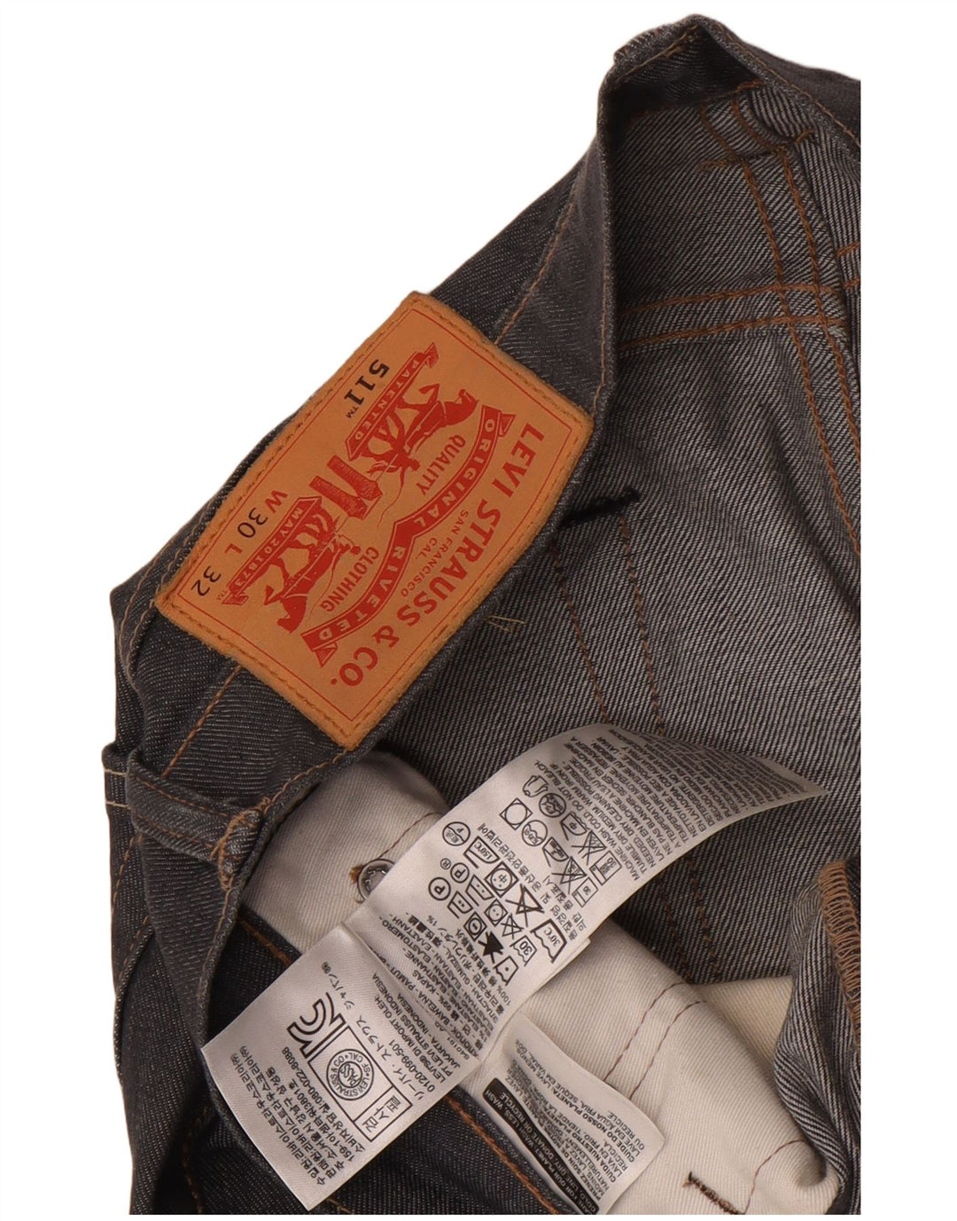 Levi's Mens 511 Slim Jeans W30 L32 Γκρι βαμβακερό