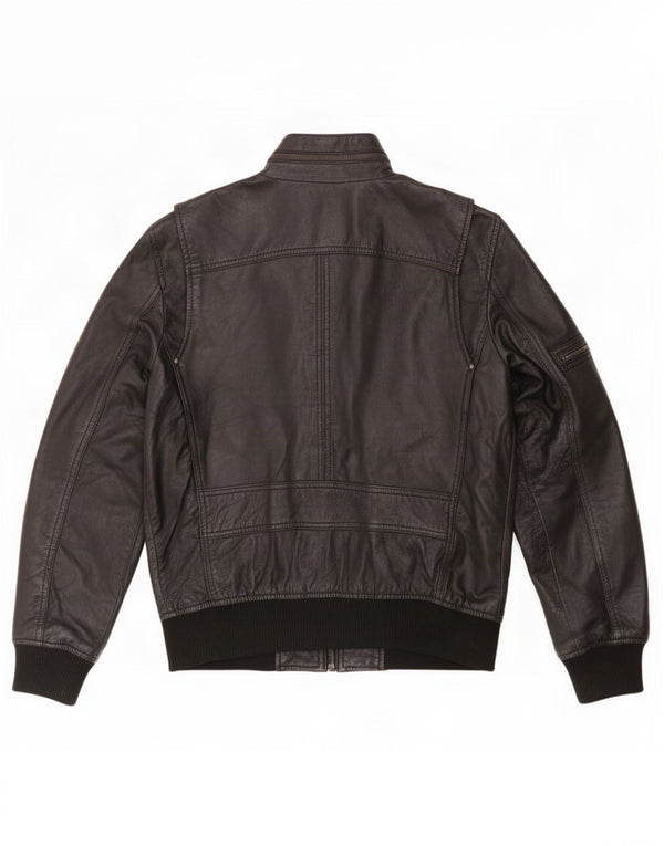 Ανδρικό δερμάτινο τζάκετ BARNEYS Military UK 38 Medium Black