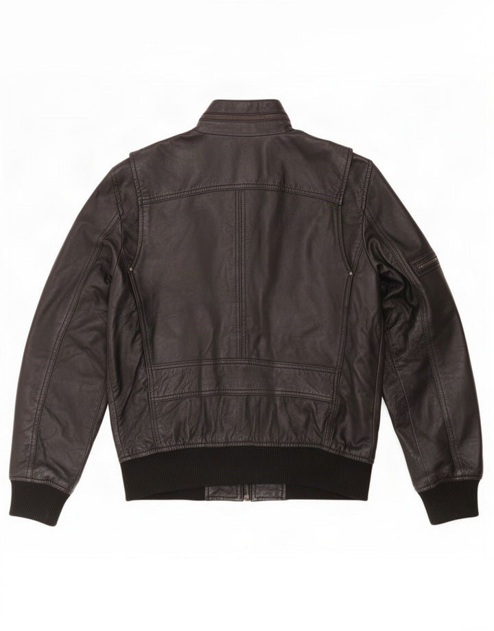 Ανδρικό δερμάτινο τζάκετ BARNEYS Military UK 38 Medium Black