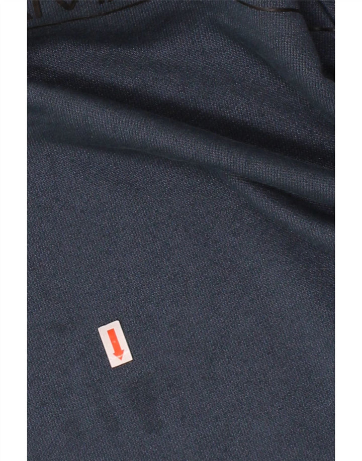 NIKE Mens Graphic Hoodie Jumper Medium Navy Blue Cotton