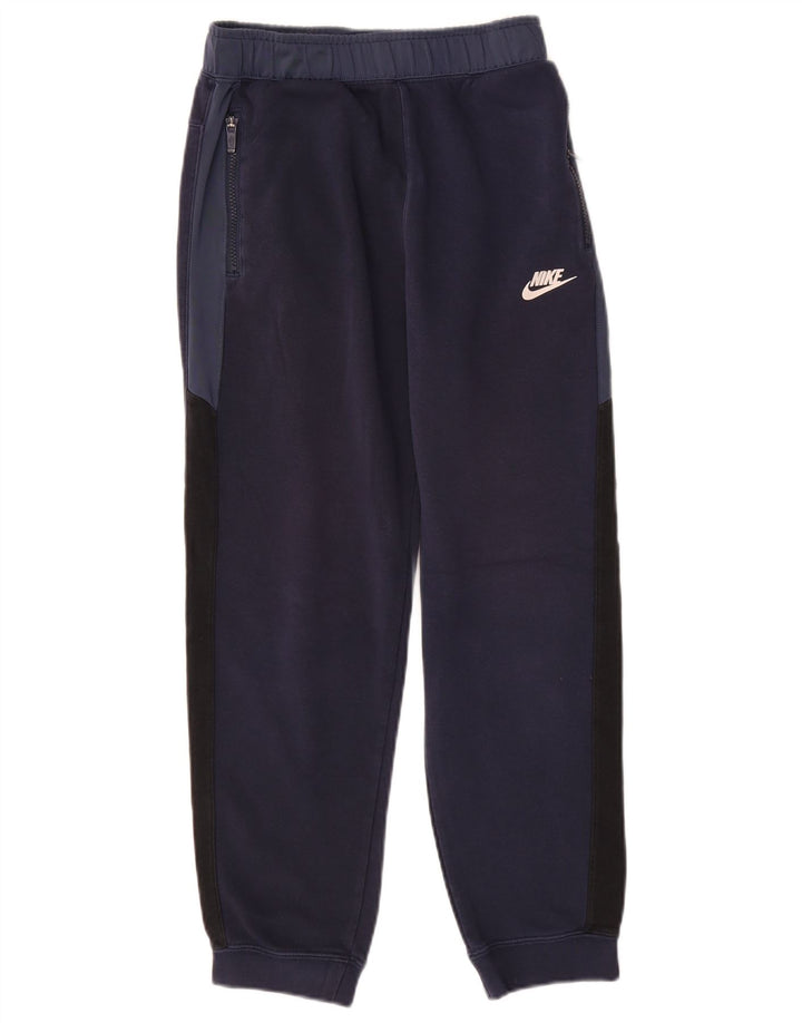 NIKE Boys αθλητική φόρμα παντελόνι Joggers 13-14 ετών XL Navy Blue Colorblock