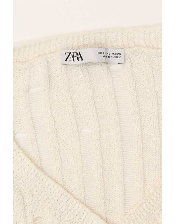 Zara Γυναικείο υπερμεγέθη Bolero Jumper UK 10 Small Off White