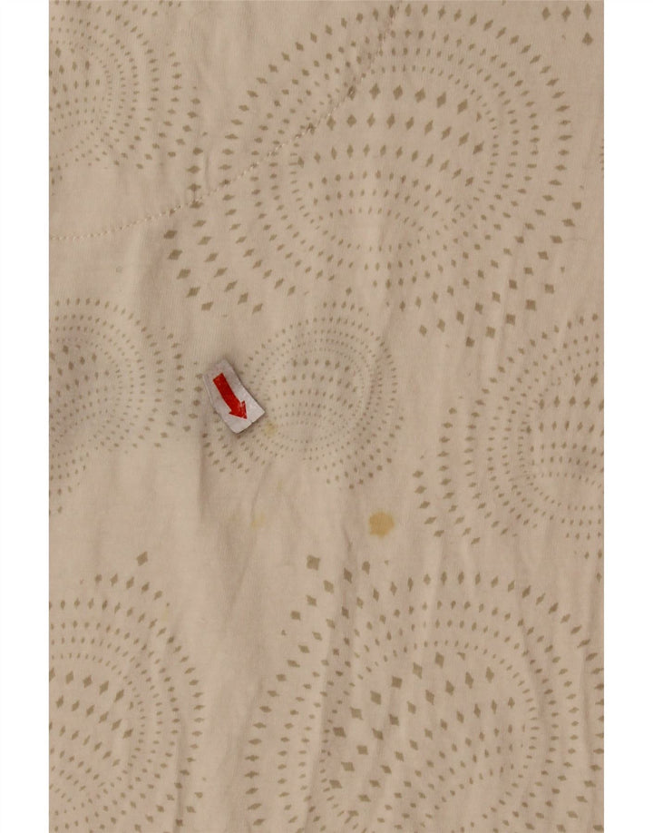 DESIGUAL Γυναικείο T-Shirt με γραφικό τοπ UK 14 Μεγάλο μπεζ βαμβακερό στίγμα