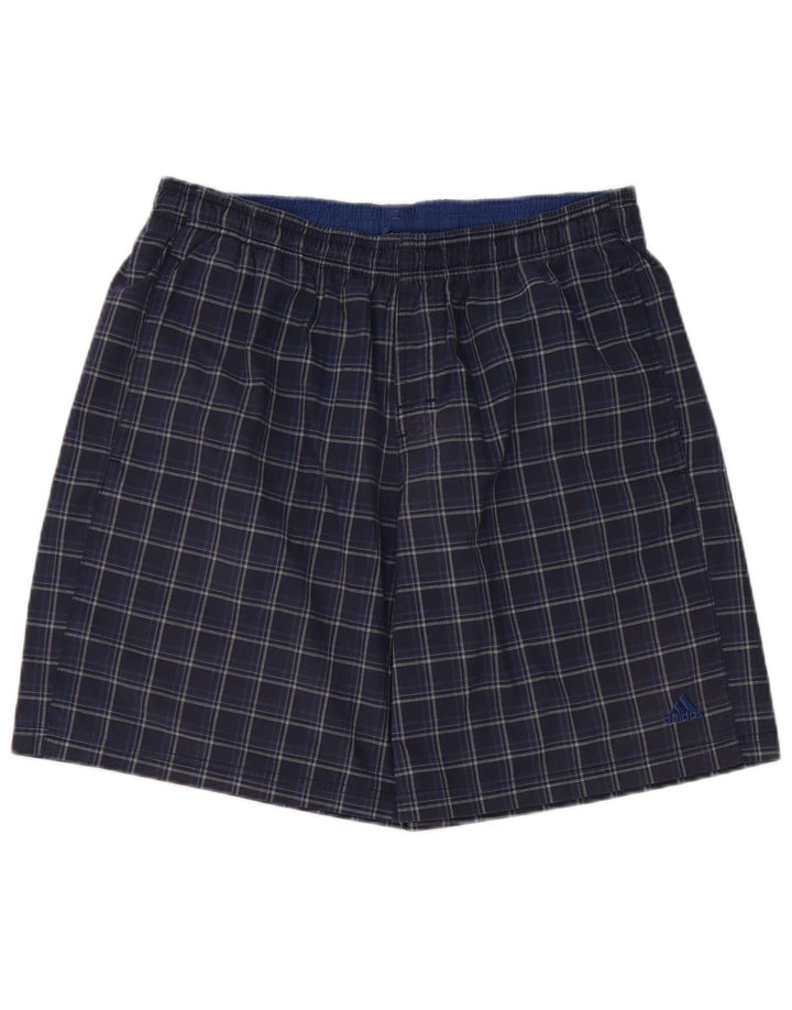 Ανδρικό σορτς κολύμβησης Adidas μεγάλο μπλε Navy Check Polyester