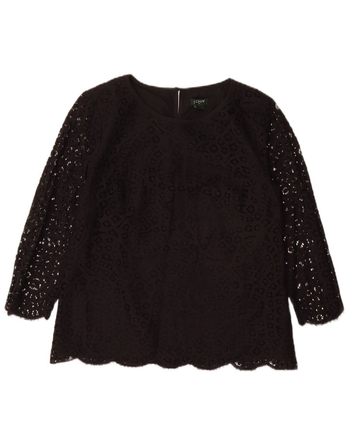 J. CREW Γυναικεία μπλούζα με 3/4 μανίκια Τοπ US 8 Μεσαίο μαύρο φλοράλ βαμβακερό