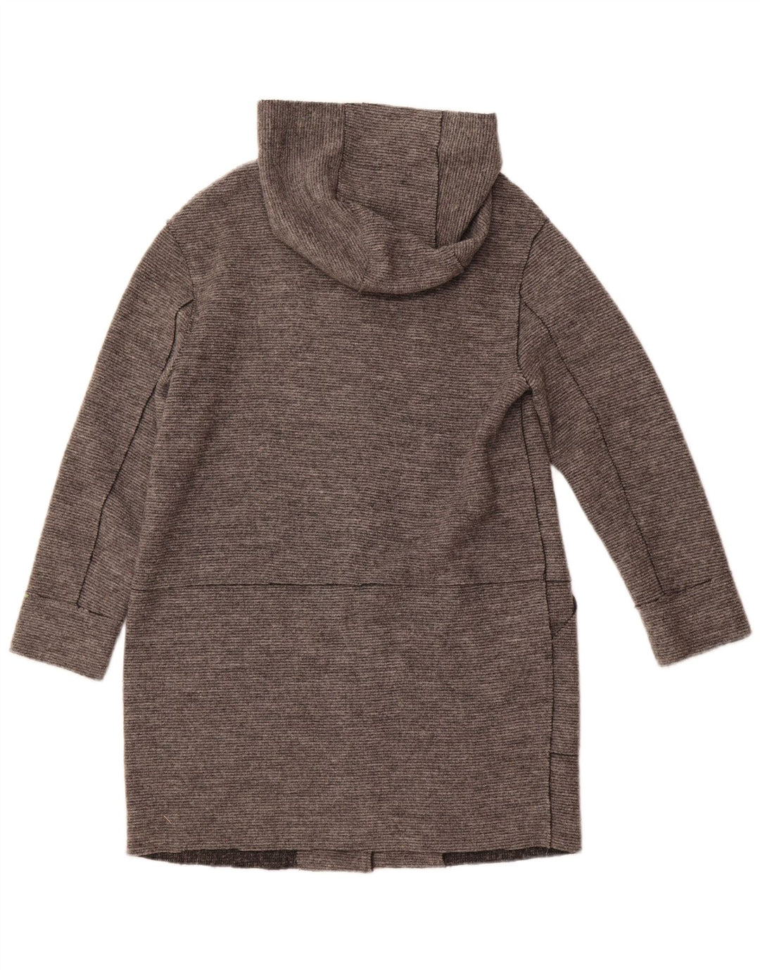Γυναικείο παλτό ZARA με κουκούλα UK 14 Medium Grey Wool