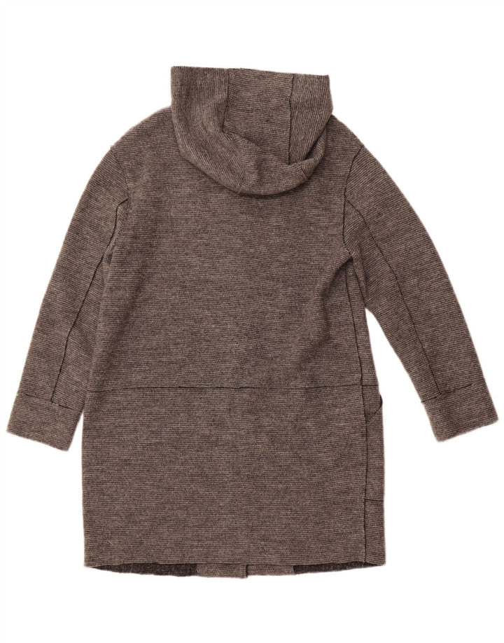 Γυναικείο παλτό ZARA με κουκούλα UK 14 Medium Grey Wool