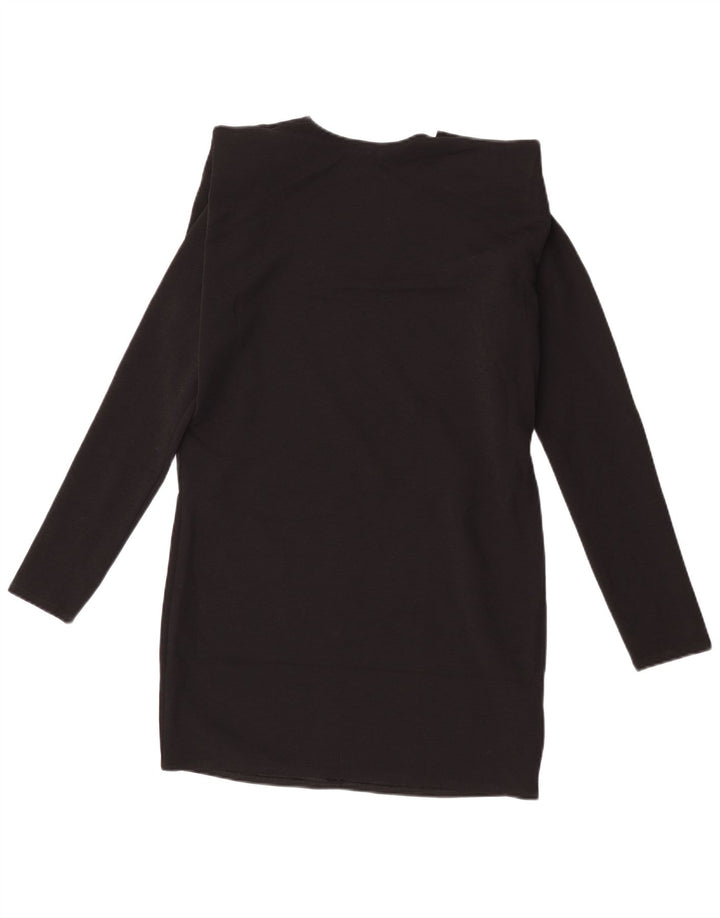 Zara Γυναικείο μακρυμάνικο φόρεμα Shift UK 14 Medium μαύρο