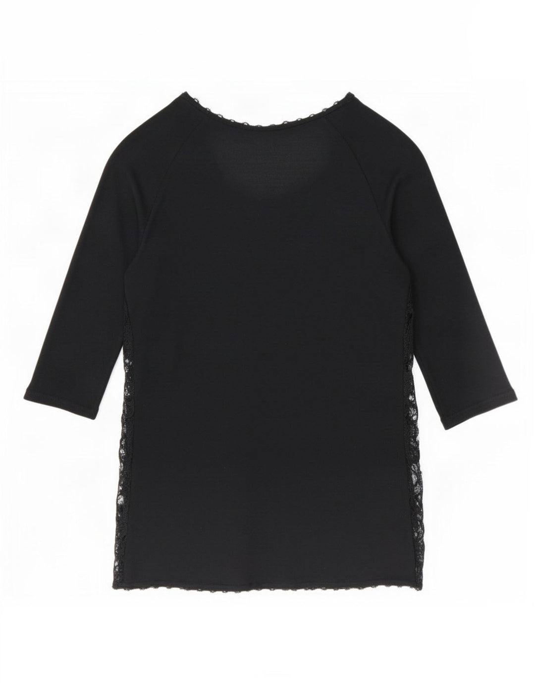 Zara Γυναικεία See Through Top 3/4 Sleeve UK 12 Medium Black