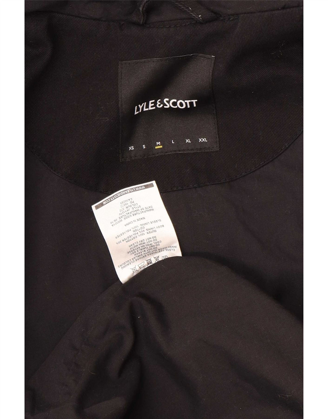 Lyle & Scott Ανδρικό Bomber Jacket με κουκούλα UK 38 Medium Black Cotton