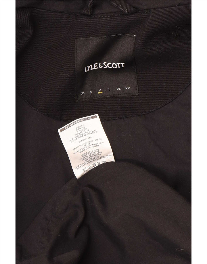 Lyle & Scott Ανδρικό Bomber Jacket με κουκούλα UK 38 Medium Black Cotton