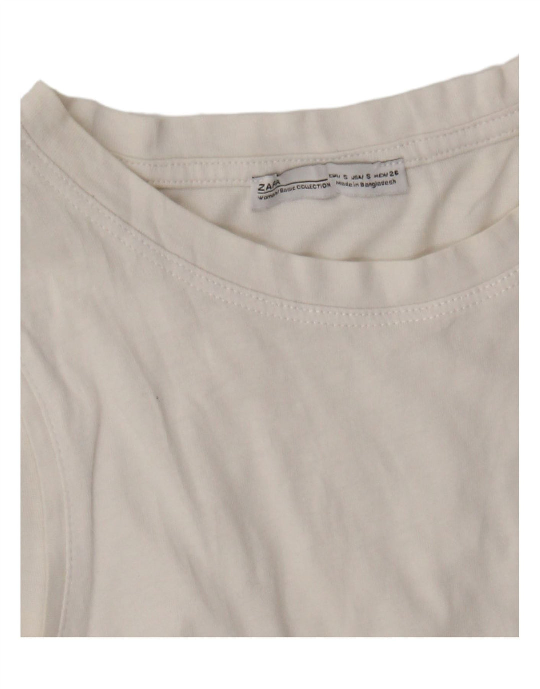 ZARA Womens Vest Top UK 10 Small White Vintage Zara and Second-Hand Zara from Messina Hembry 